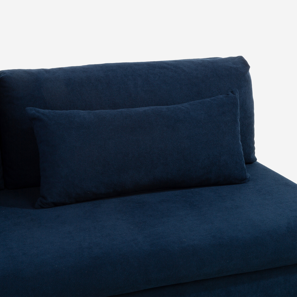 Třímístná rozkládací pohovka BARELLO tmavě modrá