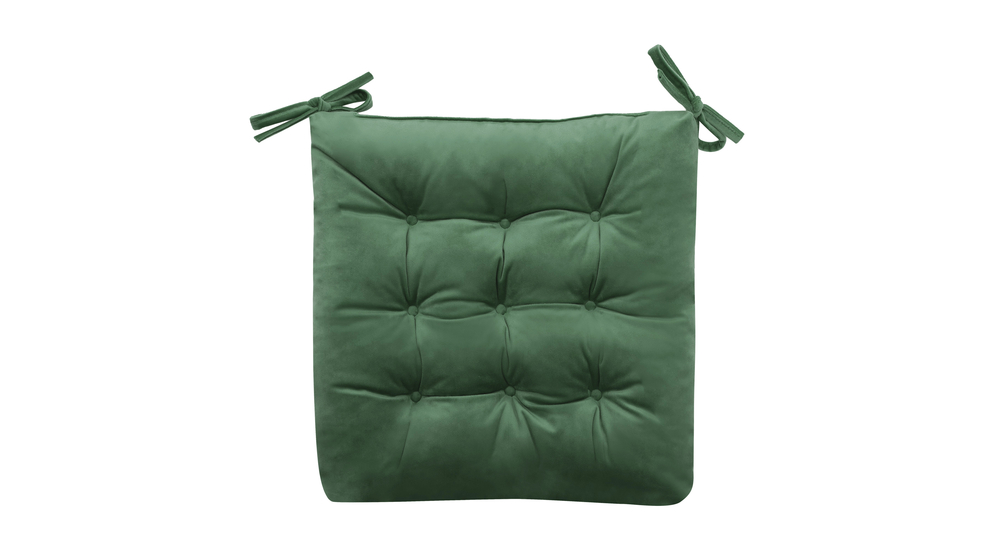 Sedák na židli tmavě zelená VELVIO 40x40 cm