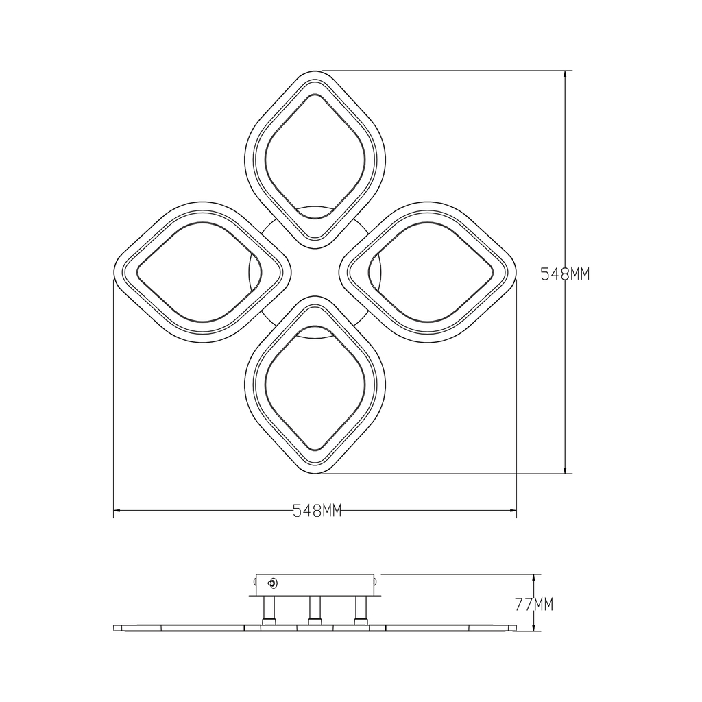 Černo-zlaté LED stropní svítidlo ILLUMIA 30W