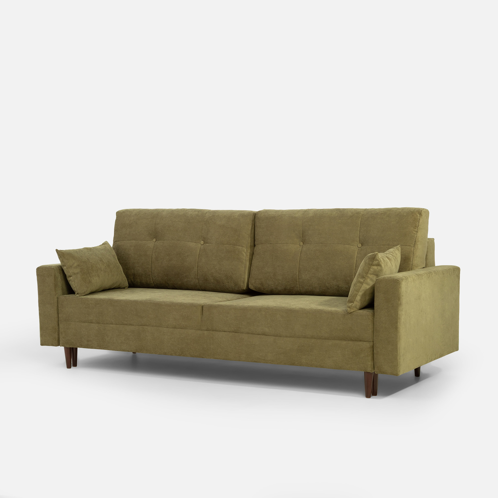 Trojmístná rozkládací pohovka MOSKA olivová