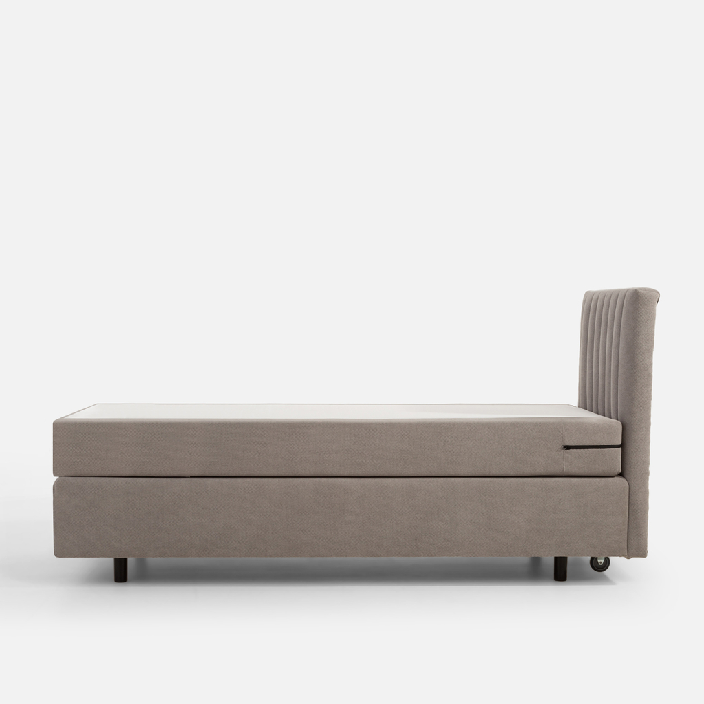 Šedá postel boxspring s matrací SILLA 90x200 cm