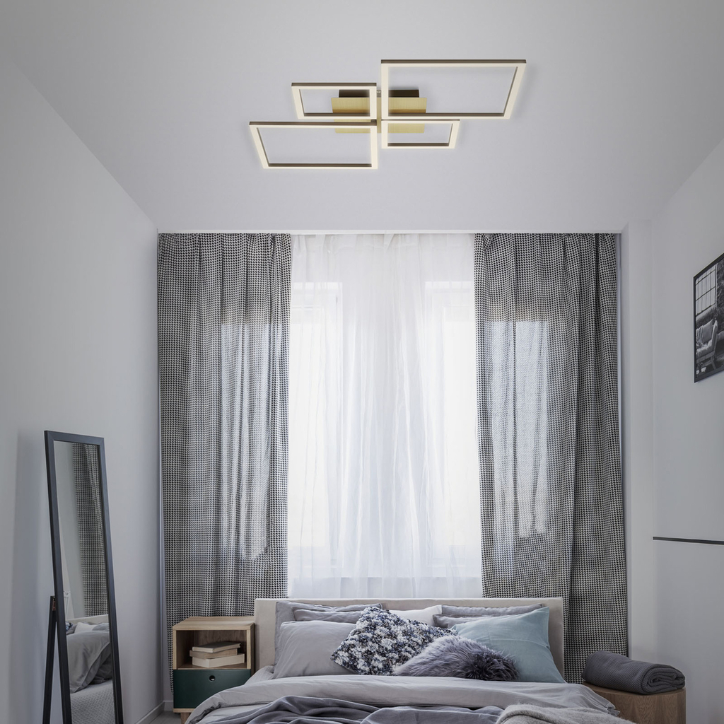 Zlato-hnědé otočné stropní svítidlo LED FRAME 75 cm