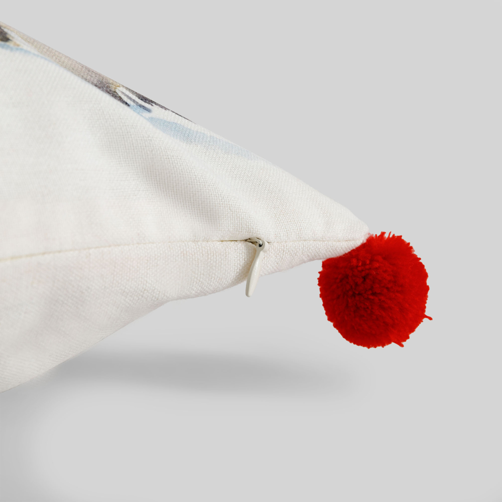 Vánoční povlak RETRO se sněhulákem bílý 45x45 cm