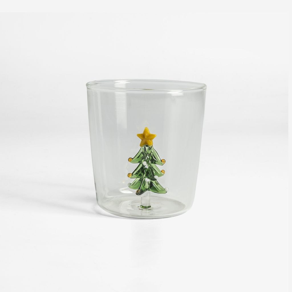 Sklenice na nápoje s vánočním stromkem uvnitř 350 ml