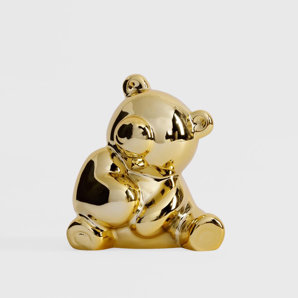 Dekorativní zlatá figurka medvěd 12,8 cm