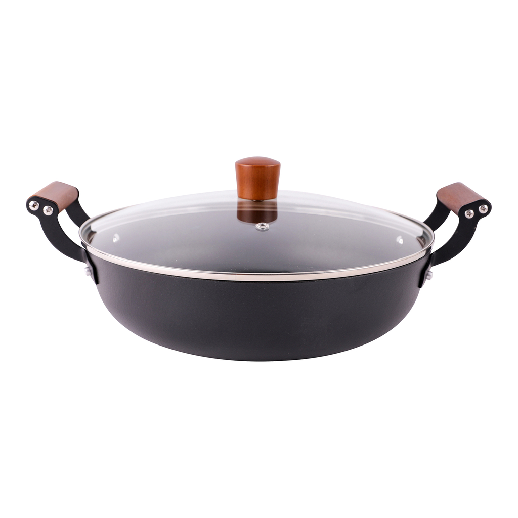 Černý nízký litinový hrnec FERRO 3,5 l