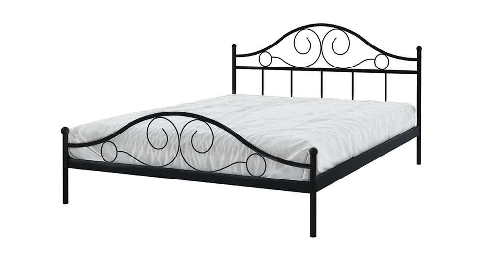 Černá kovová postel s roštem ANTIC 140x200 cm