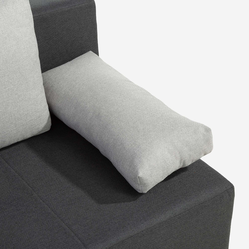 Třímístná rozkládací pohovka BORGO černo-šedá