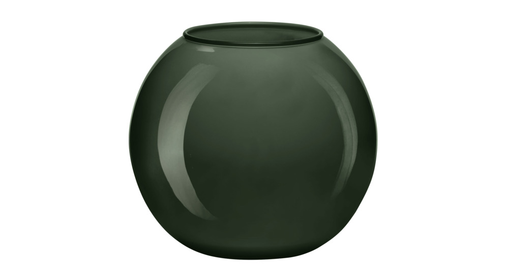 Tmavě zelená kulatá váza 17 cm