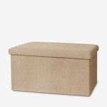 Skládací taburet s úložným prostorem béžový 76x38x38 cm