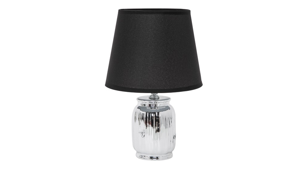 Stolní lampa keramická černo-stříbrná 26 cm