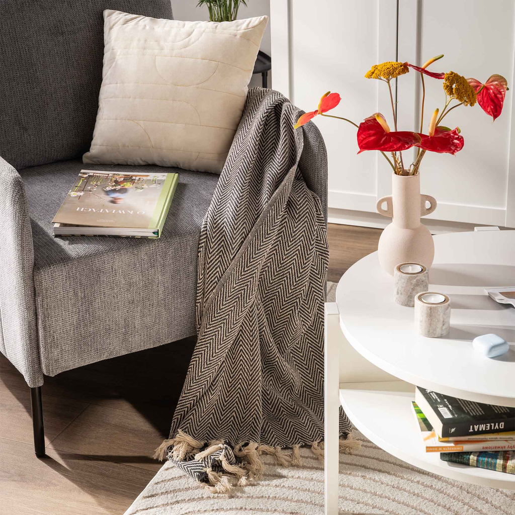 Přehoz SALINA 125x150 cm tmavě šedý