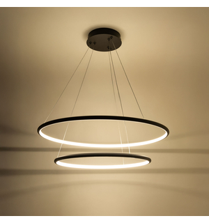 Závěsné svítidlo LED 2 prstence černé MARSEILLE