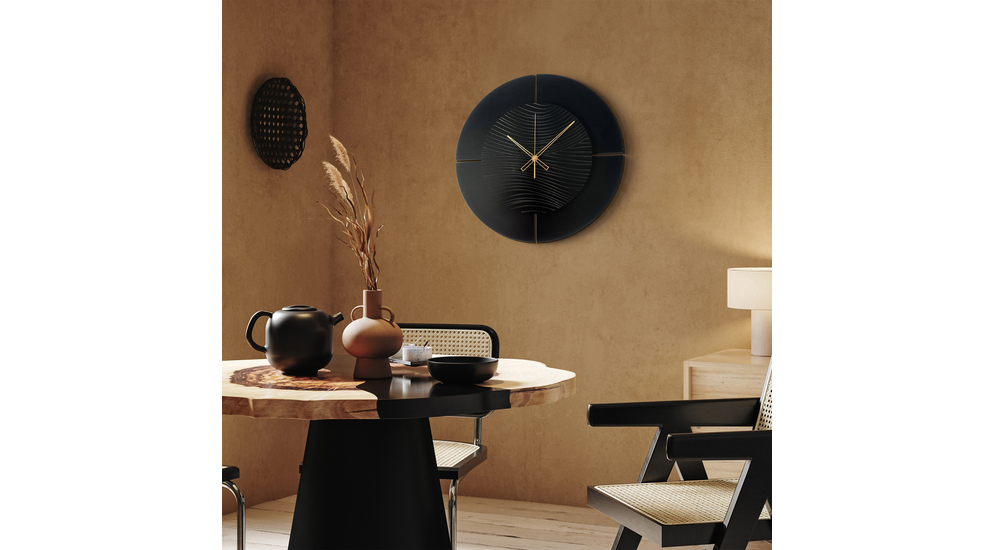 Průmyslové 3D hodiny do obývacího pokoje LOGAN 57 cm
