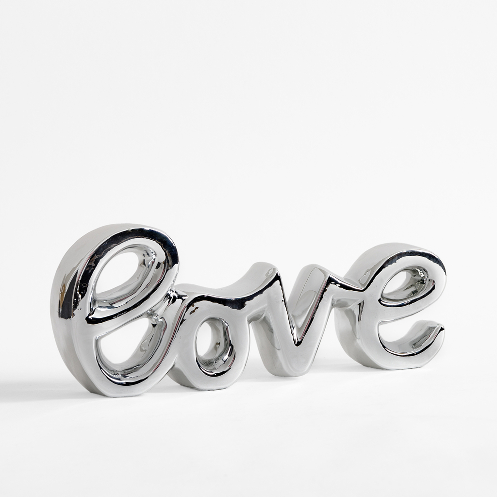 Ozdobný stříbrný nápis LOVE 29x11,4 cm