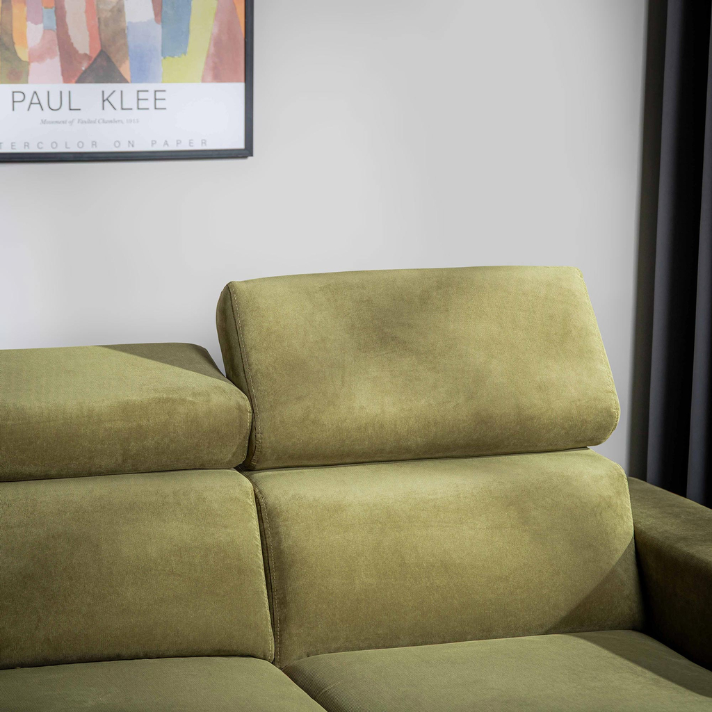 Rozkládací rohová sedací souprava olivově zelená MATRIX univerzální