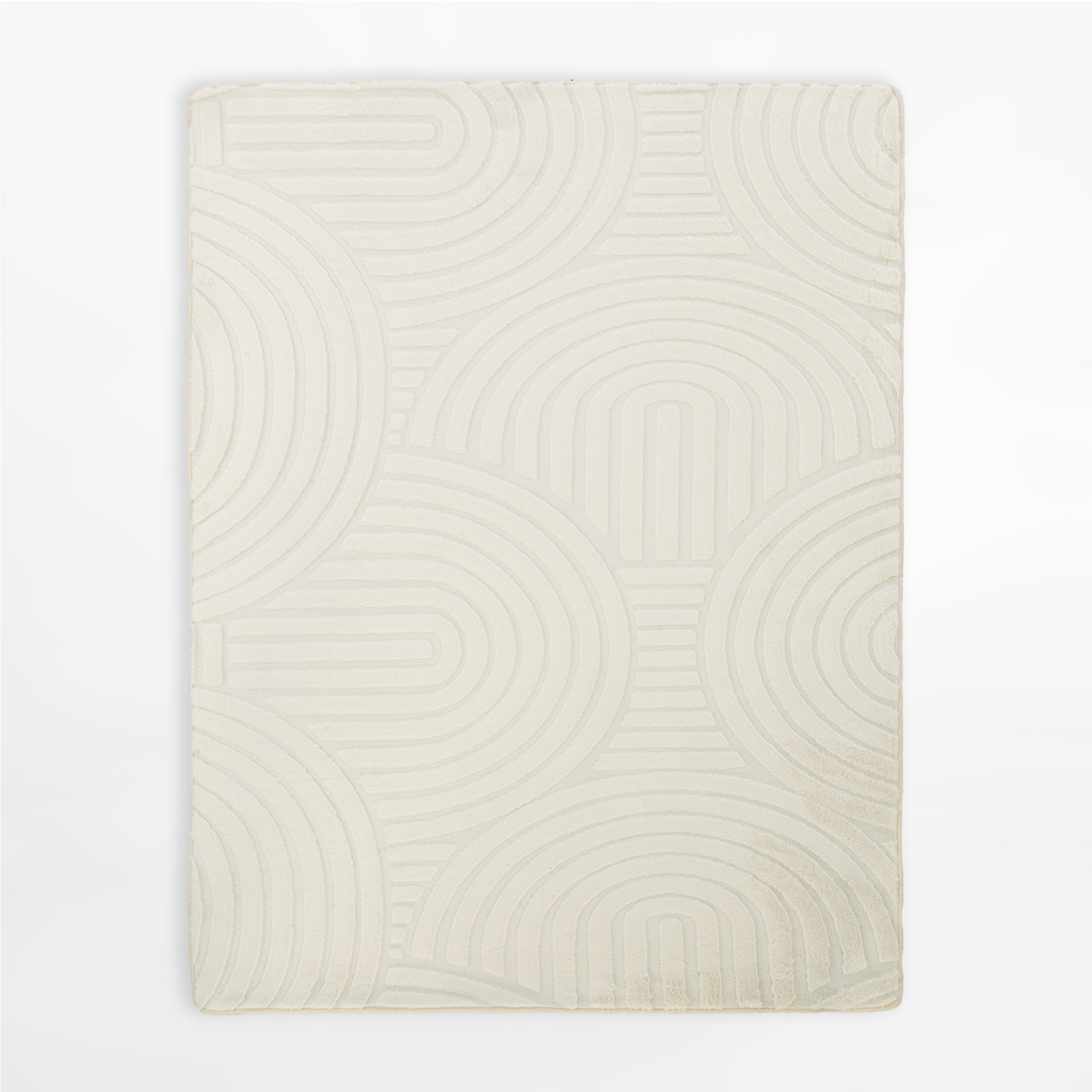 Koberec geometrický MALAGA 3D krémový, 120x160 cm