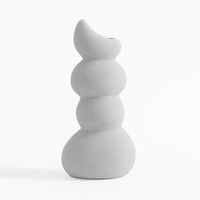 Šedá váza sněhulák 24,2 cm