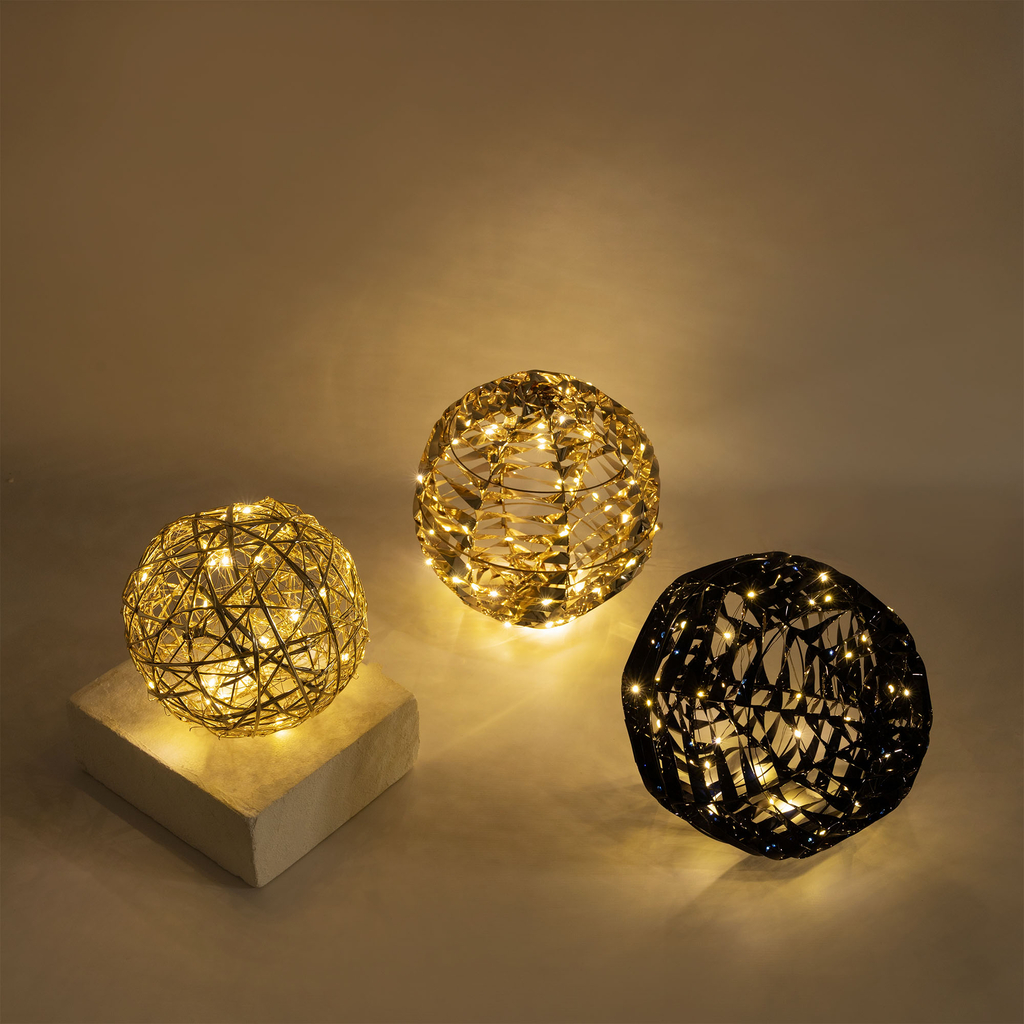 Dekorace LED zlatá koule, 25 cm