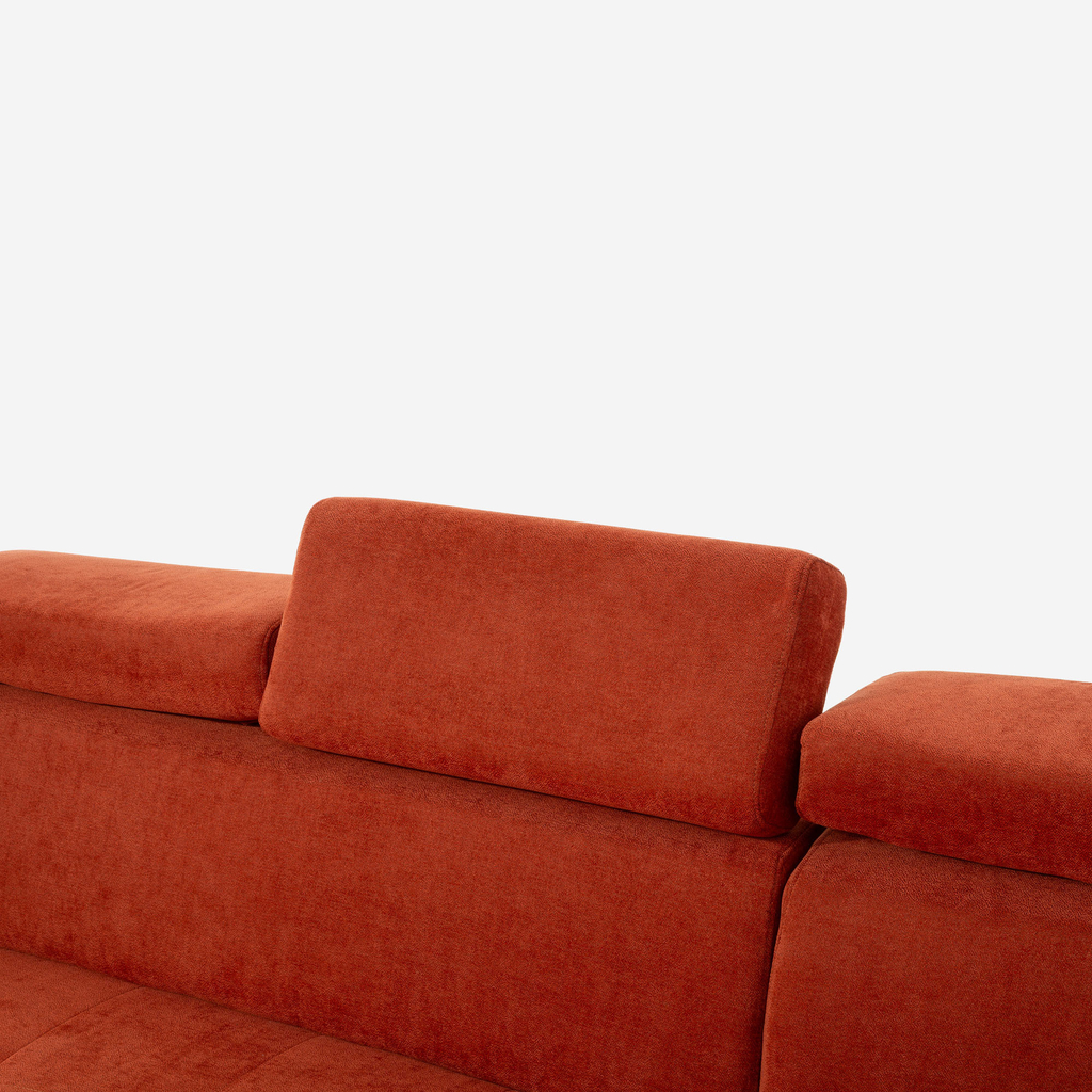 Cihlová rozkládací rohová sedací souprava FEN 5P pravá