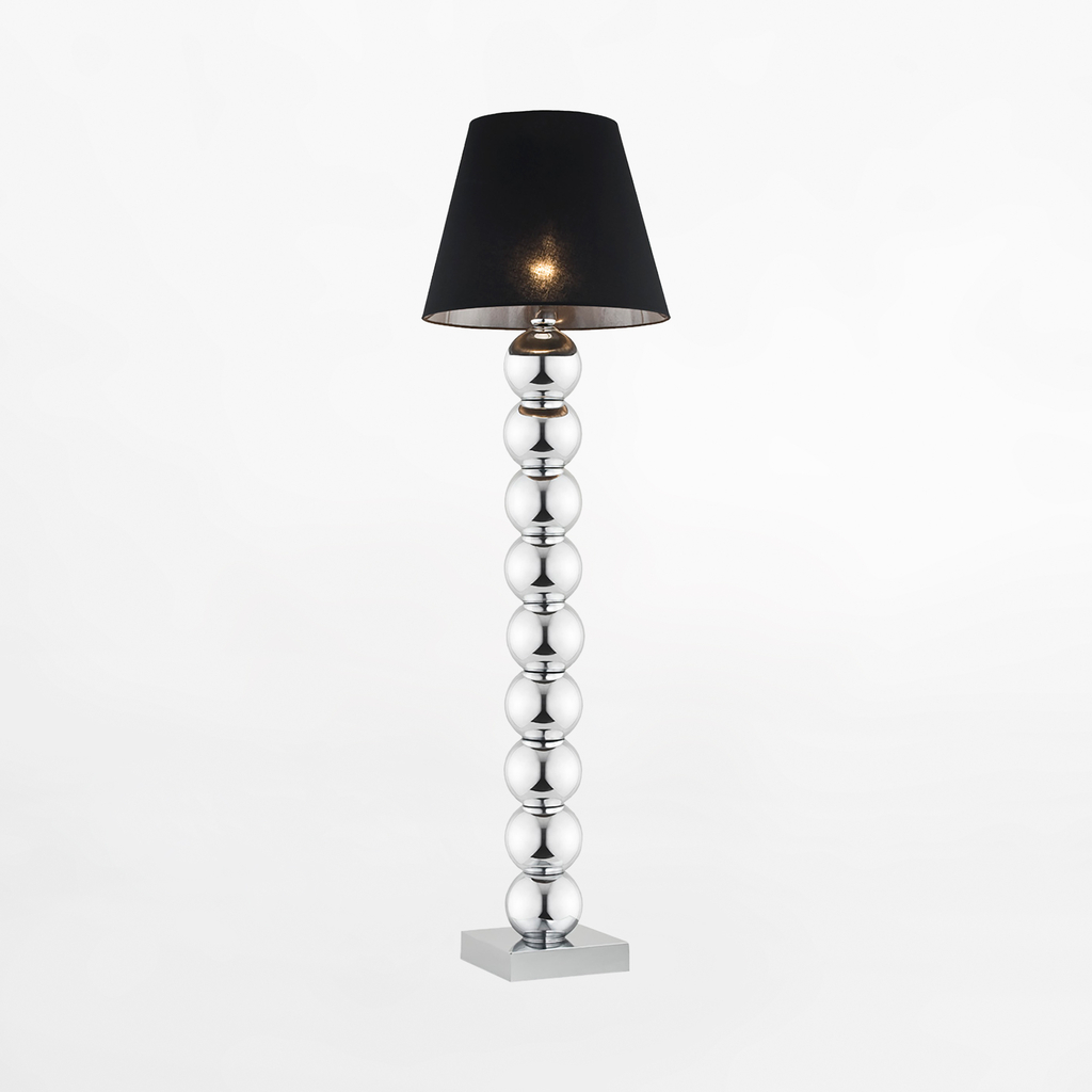 Černá stojací lampa se stínidlem FUDŻI