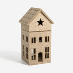 Dekorace filcový domek LED, béžový, 28 cm, MIX