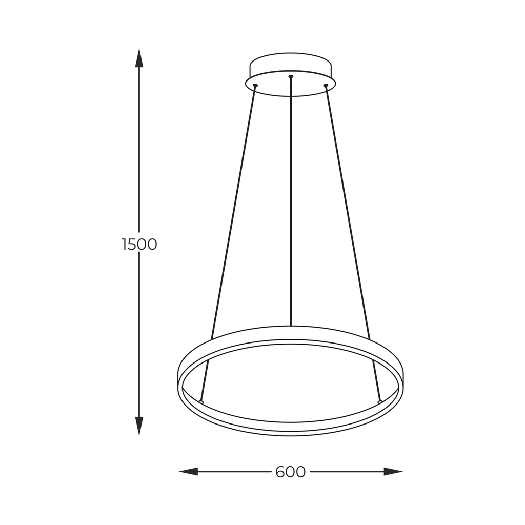Zlaté závěsné LED svítidlo prstenec BRENO 60 cm