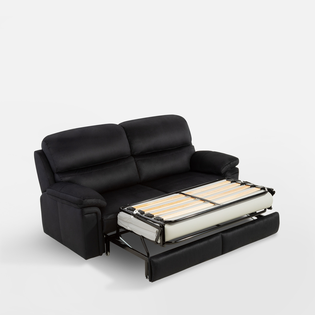 Černá rozkládací trojmístná pohovka DAKO