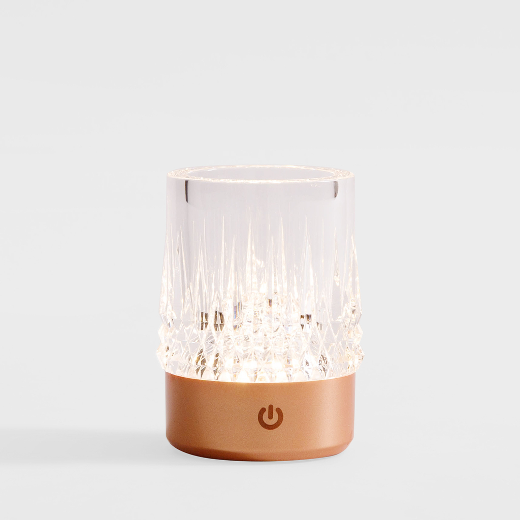 Stolní LED lampa IP44 CRYSTAL růžové zlato