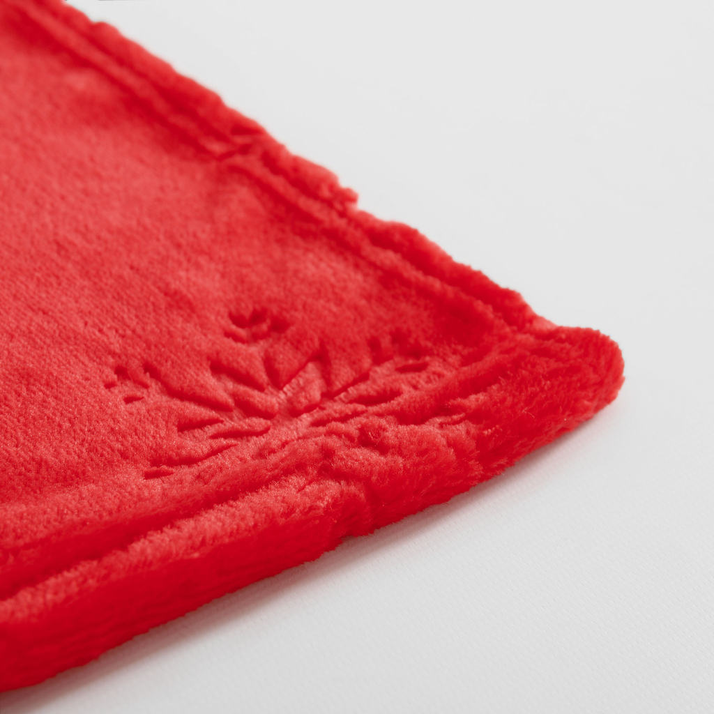 Červená deka se sněhovými vločkami MERCI 130x160