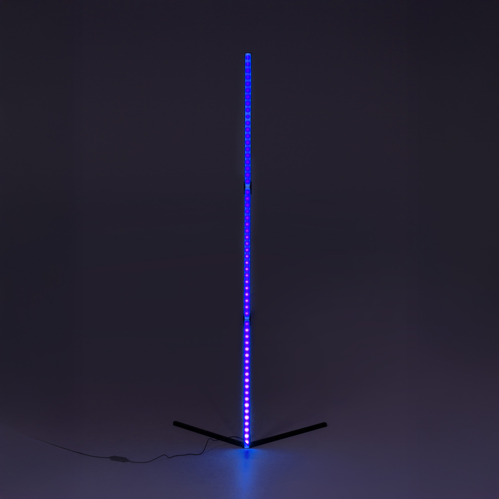 Lampa podłogowa LED RGB muzyczna czarna z pilotem