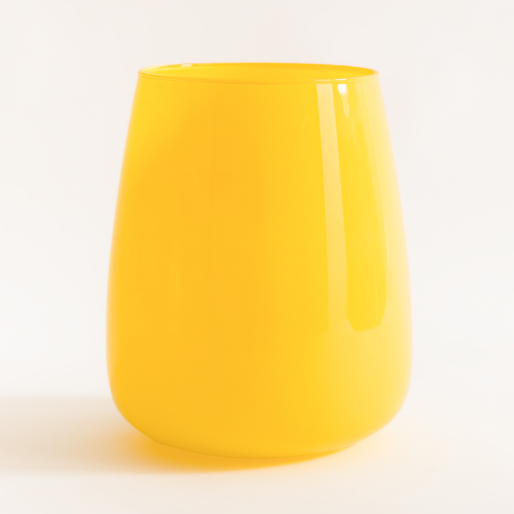 Skleněná žlutá váza ZINNIA 23 cm