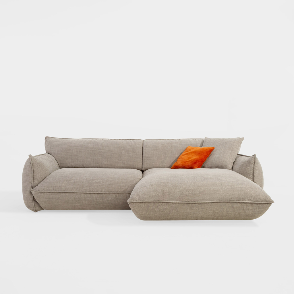 Narożnik taupe FLUFFY prawy