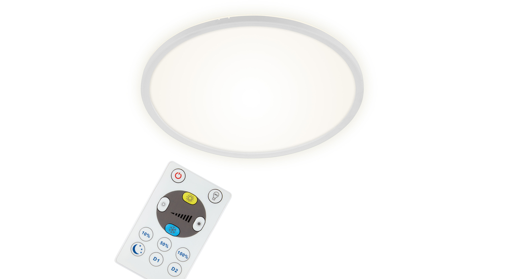 Bílé stropní svítidlo LED s dálkovým ovládáním SLIM 42 cm