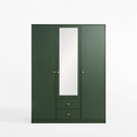 Zelená zrcadlová šatní skříň COLORI