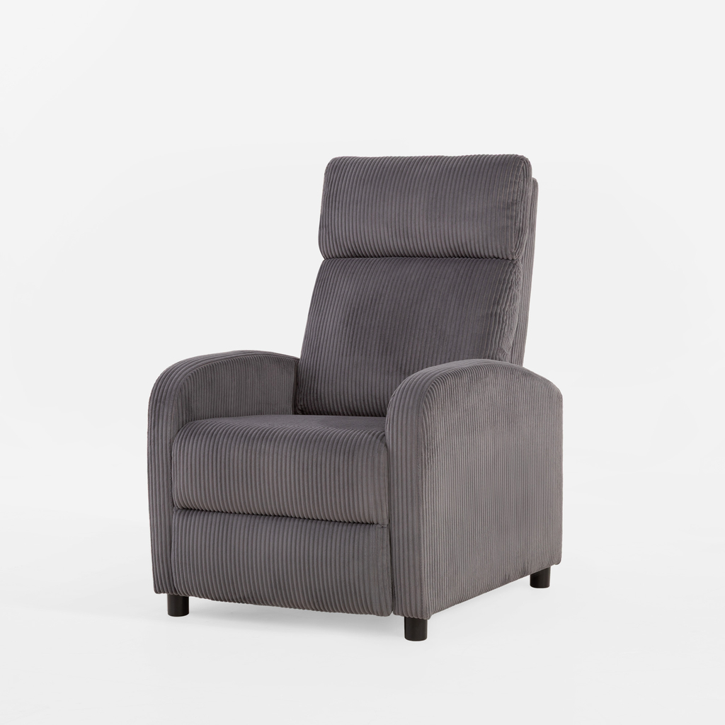 Křeslo s funkcí relax tmavě šedé BUMIO