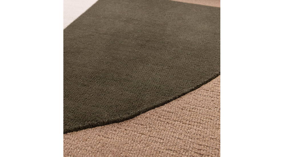 Vlněný koberec do obývacího pokoje ELEMENTS krémovo-hnědý 160x230 cm