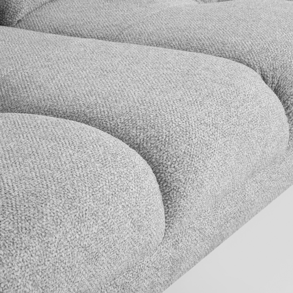 Rohová sedačka s nastavením hloubky sedáku šedá CAMPINA MINI levá