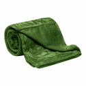 Zelená deka s motivem rostlin MILO 130x160 cm