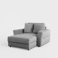 Křeslo loveseat světle šedé NOEMI