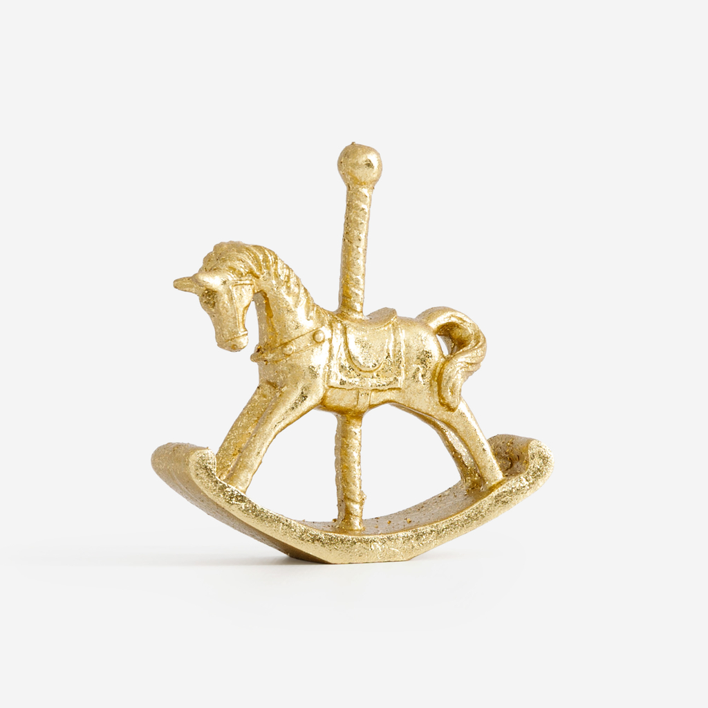 Dekorační figurka zlatý HOUPACÍ KONÍK 10 cm