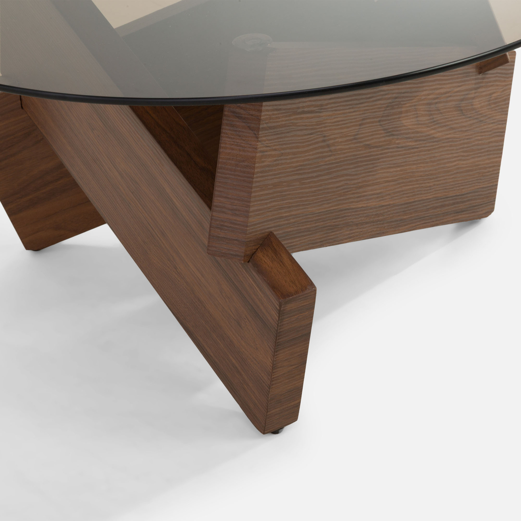 Kulatý skleněný konferenční stolek LECERRIL 80 cm