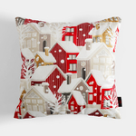 Povlak na polštář s vánočními domky GINGER 45x45 cm