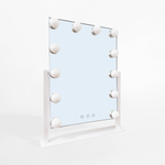 Obdélníkové bílé zrcadlo s LED osvětlením 37x7x43,8 cm