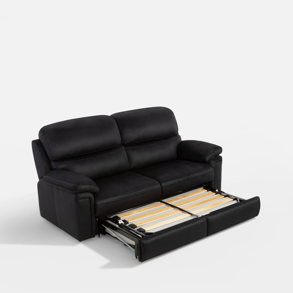 Černá rozkládací trojmístná pohovka DAKO