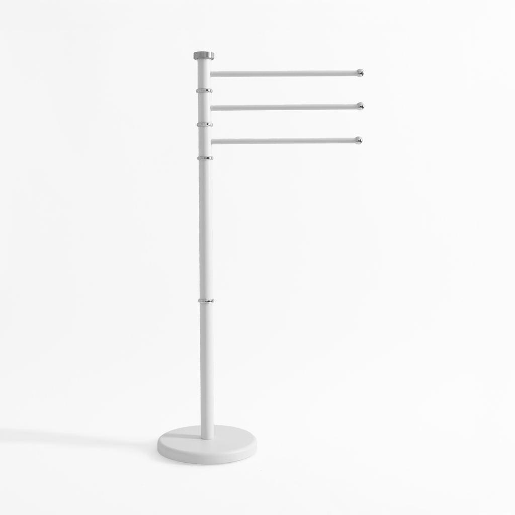 Stojanový věšák na ručníky bílý 90 cm