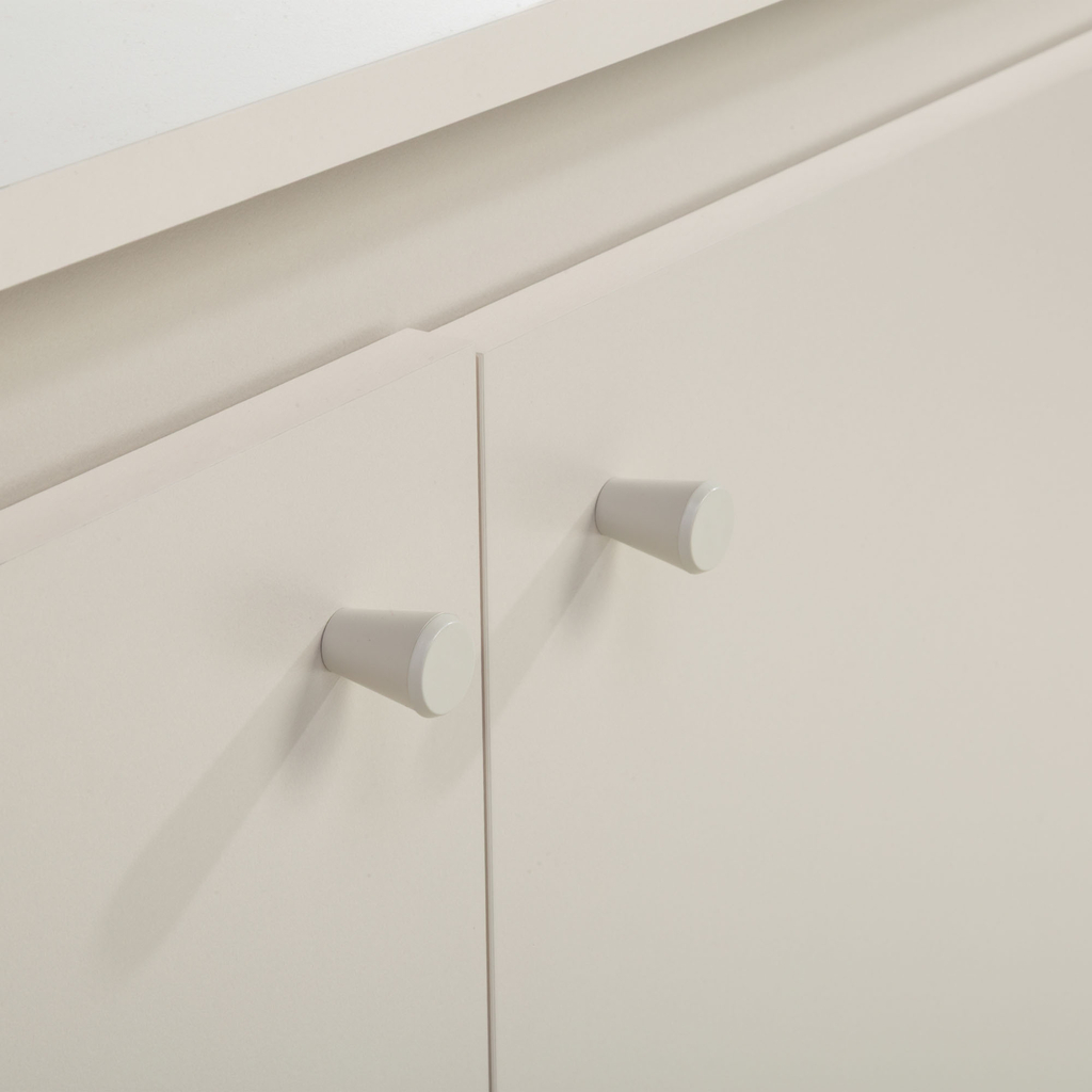 Komoda se 3 zásuvkami na kovových nožičkách TORINO kašmírová