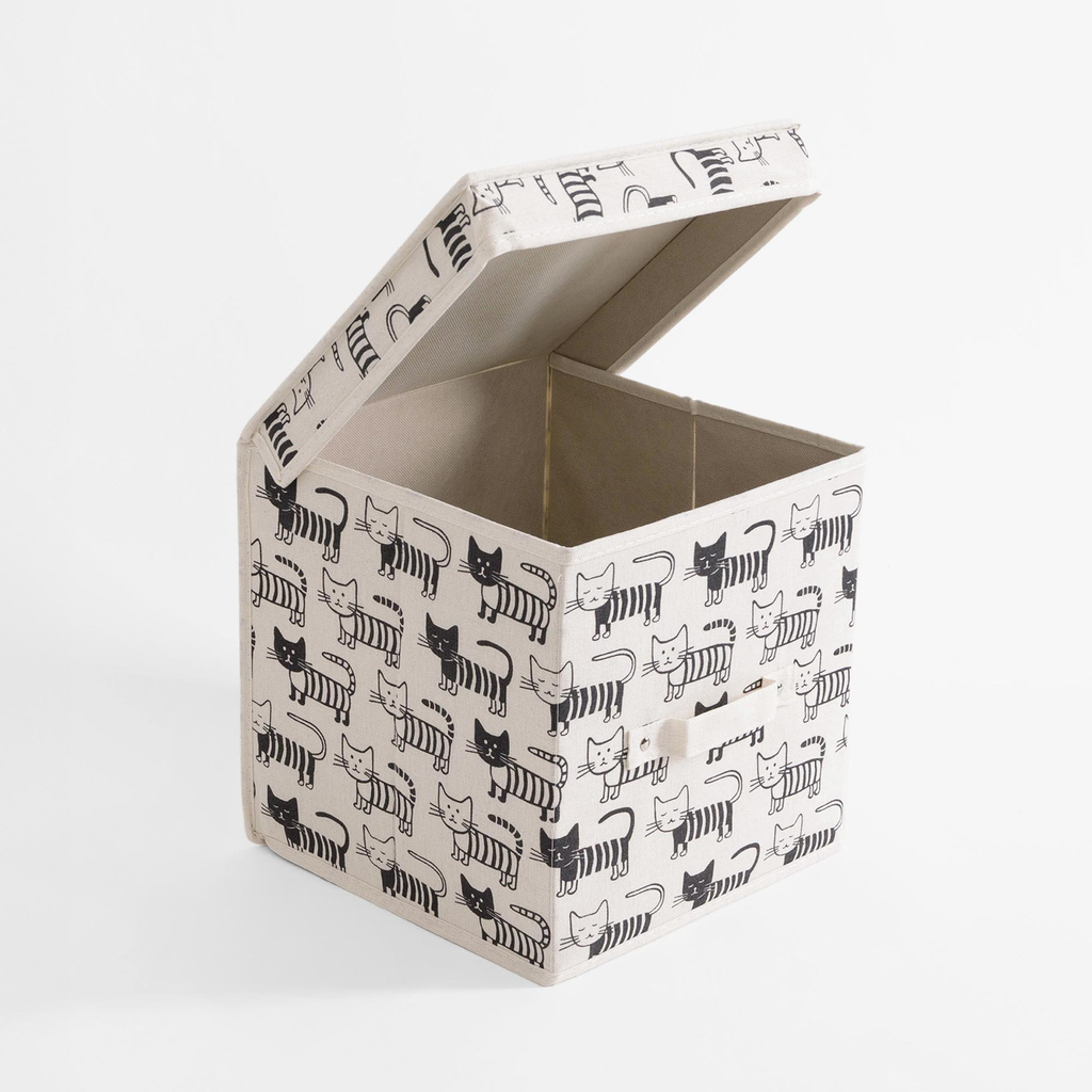 Skládací box s víkem kočky 28x28x28 cm