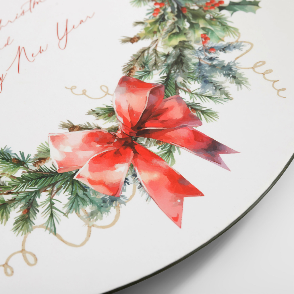 Dekorativní talíř bílý s věncem 33 cm