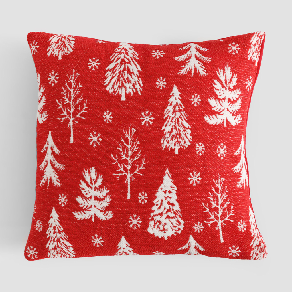 Povlak na polštář se stromečky červený ENJOY 45x45 cm
